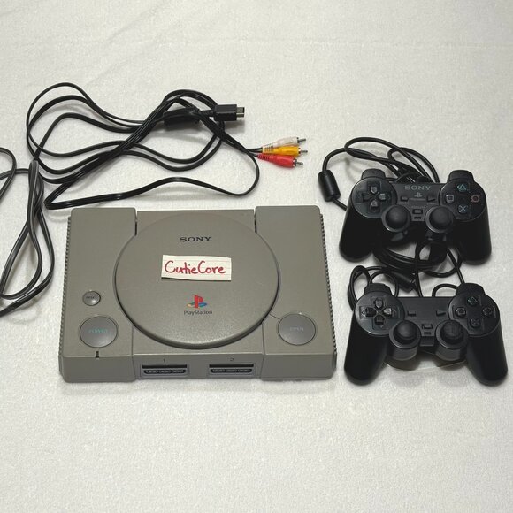 Sony Playstation 1 PS1 Console w/ 2 Controllers, Cords TESTED Retro - Picture 1 of 9